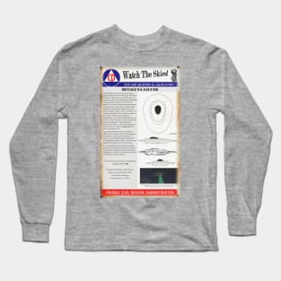 Rusty Vintage Civil Defense Sign - Metaluna Saucer Long Sleeve T-Shirt